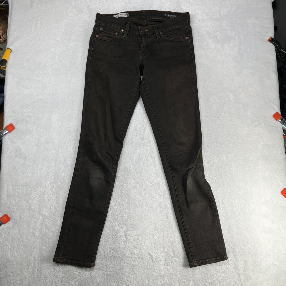 VTG Red Engine Cayenne Low Rise Skinny Jeans Women 28 Dark Brown Zip Fly - 30X31